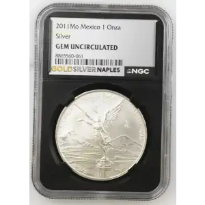 2011Mo - 1oz Libertad Silver Coin - Mexico 1 Onza - NGC GEM UNC. (S14-B6)