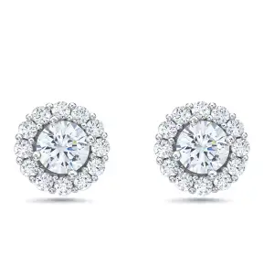 Heidi CZ Halo Silver Studs