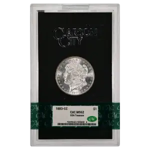 1883(CC) - 0.77oz Morgan Silver Dollar - GSA Treasure CAC MS62 (D-8)