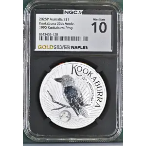 2025P Australia S$1 Kookaburra 35th Anniv. 1990 Kookaburra Privy MS10 (S12B-B18)