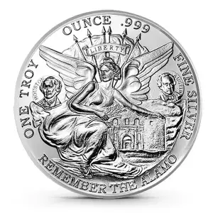 1 Troy oz Remember The Alamo Silver Texas Star State In Capsule (2)