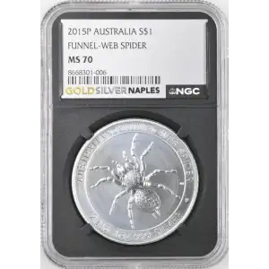 2015 P Australia S$1 Funnel-Web Spider MS70 (S20B-B20)