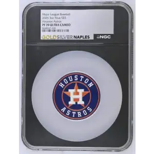 Major League Baseball 2025 3oz Niue S$5 Houston Astros PF70 (D-3)