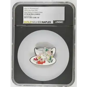 2025 2oz Niue Mad Hatter & March Hare S$3 PF 70 ULTRA CAMEO