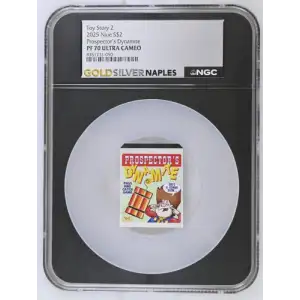 2025 Niue S$2 Toy Story 2 Prospector's Dynamite PF70 (OB-66)