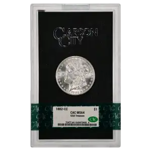 1882(CC) - 0.77oz Morgan Silver Dollar - GSA Treasure CAC MS64 (D-8)