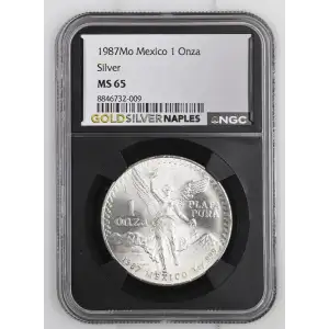 1987Mo Mexico 1 Onza Libertad 1oz Silver MS65