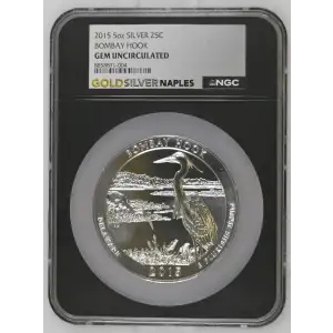 2015 - 5oz Bombay Hook Silver Quarter - USA 25C - NGC GEM UNC. (D-14) (2)