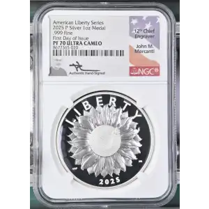 2025(P) - 1oz American Liberty Series Silver Medal - FDOI NGC PF70 UC (S19A-B30)