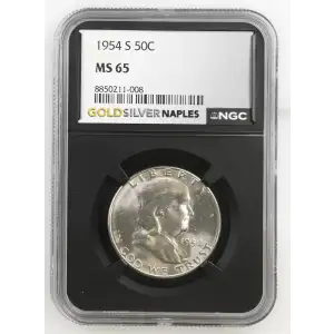1954(S) - 0.3617oz Silver Franklin Half Dollar - NGC MS65 (S13B-B5)