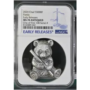 2024 1oz Chad S5000F - Panda ER One of First 100 - NGC MS70 ANTIQUED (S19A-B30)