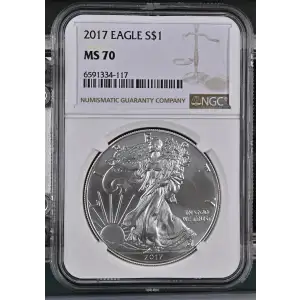 2017 - 1oz Silver Eagle S$1 NGC MS70 (D10-B34)