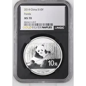 2014 - 1oz Panda Silver Coin - China 10Yn - NGC MS70 (S14-B15)