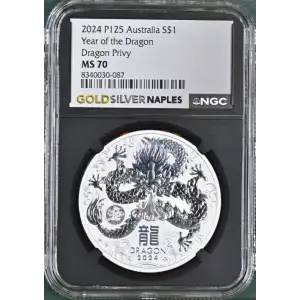 2024 1oz P125 Australia S$1 Year of the Dragon Dragon Privy MS70 (S20B-B20) (2)
