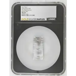 Star Wars 2024 Niue S$2 The Mandalorian Beskar Bar MS69 (OB-30)
