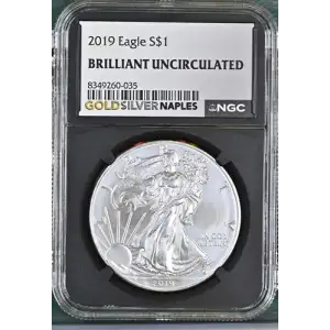 2019 - 1oz Silver Eagle S$1 NGC BRILLIANT UNCIRCULATED (D10-B33)
