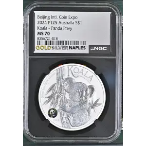 2024 P125 - 1oz Koala Panda Privy Silver - Australia S$1 - NGC MS70 (D11-B23)