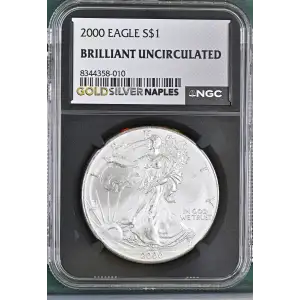 2000 - 1oz Silver Eagle - S$1 NGC BRILLIANT UNCIRCULATED (D10-B34)