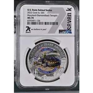 2022 1oz Cook Is. - S$5 Maryland Diamondback Terrapin - NGC MS70 (S12B-B12)