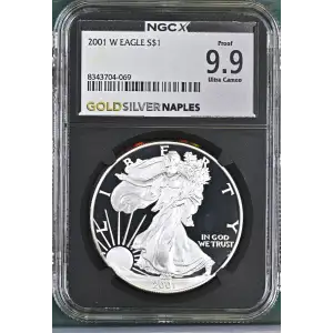 2001(W) - 1oz Silver Eagle S$1 NGCX PF 9.9 (D11-B5)