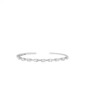 Silver/Clear crystalized hinge cuff bracelet - Maryln Schiff 