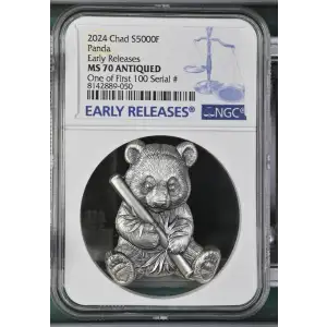 2024 1oz Chad S5000F - Panda ER One of First 100 - NGC MS70 ANTIQUED (S19A-B30)