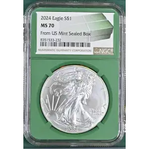 2024 - 1oz Silver Eagle - From US Mint Sealed Box - NGC MS70 (D10-B32)