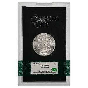 1882(CC) - 0.77oz Morgan Silver Dollar - GSA Treasure CAC MS64 (D-8)