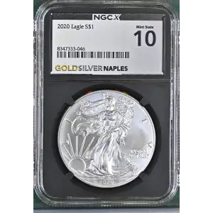2020 - 1oz Silver Eagle - S$1 NGCX MS10 (D10-B41)