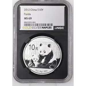 2012 - 1oz Panda Silver Coin - China 10Yn - NGC MS69 (S14-B15)
