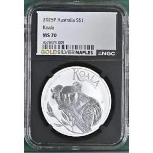 2025P - 1oz Koala Silver Coin - Australia S$1 - NGC MS70 (D11-B23)