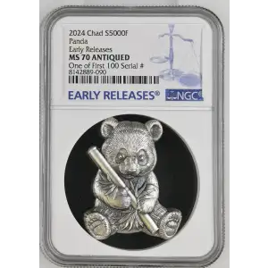 2024 1oz Chad S5000F - Panda ER One of First 100 - NGC MS70 ANTIQUED (S19A-B30)