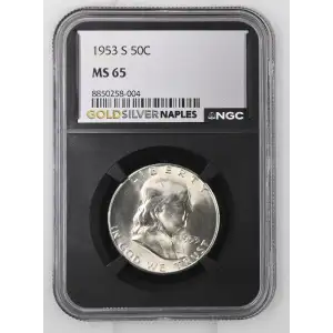 1953(S) - 0.3575oz Silver Franklin Half Dollar - NGC MS65 (S13B-B1)