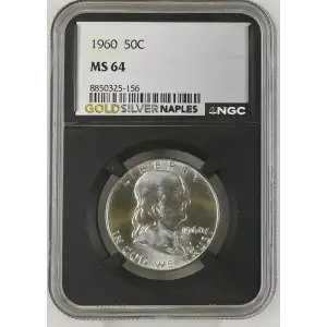 1960 - 0.3617oz Silver Franklin Half Dollar - NGC MS64 (S13B-B15)