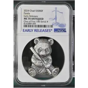 2024 1oz Chad S5000F - Panda ER One of First 100 - NGC MS70 ANTIQUED (S19A-B30)