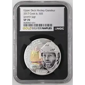 Upper Deck Hockey Grandeur - 1oz 2017 Cook Is. S$5 - Jaromir Jagr SP70 (D13-B14)