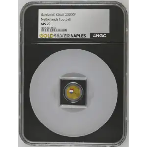 ND - 1/1000oz Netherlands Football Gold Coin - Chad G3000F - NGC MS70 (D-3)