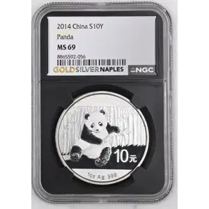 2014 - 1oz Panda Silver Coin - China 10Yn - NGC MS69 (S14-B15)