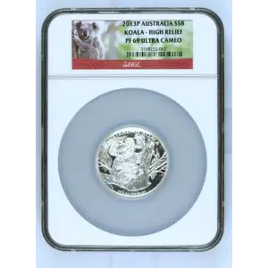 2013P 5oz Australia S$8 Koala High Relief PF69 UC (D-7)