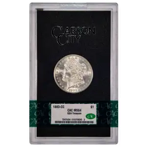 1883(CC) - 0.77oz Morgan Silver Dollar - GSA Treasure CAC MS64 (D-8)