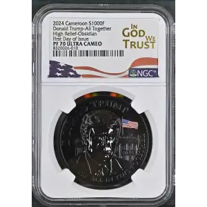 2024 1oz Cameroon S1000F Donald Trump-All Together HRO FDOI NGC PF70 (S19A-B30)