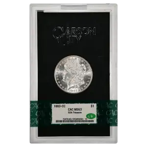 1883(CC) - 0.77oz Morgan Silver Dollar - GSA Treasure CAC MS63 (D-8)
