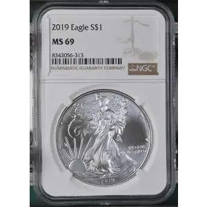 2019 - 1oz Silver Eagle S$1 NGC MS69 (D11-B10)