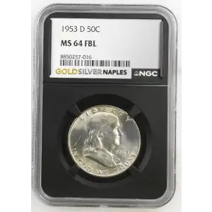1953(D) - 0.3617oz Silver Franklin Half Dollar - NGC MS64 FBL (S13B-B1)