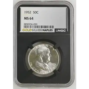 1952 - 0.3617oz Silver Franklin Half Dollar - NGC MS64 (S13B-B2)