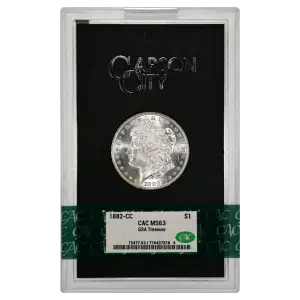 1882(CC) - 0.77oz Morgan Silver Dollar - GSA Treasure CAC MS63 (D-8)