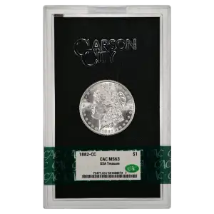 1882(CC) - 0.77oz Morgan Silver Dollar - GSA Treasure CAC MS63 (D-8)