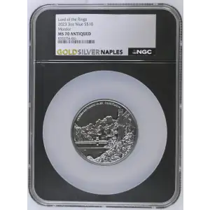 Lord of the Rings 2023 3oz Niue S$10 Mordor MS70 ANTIQUED (D-7)
