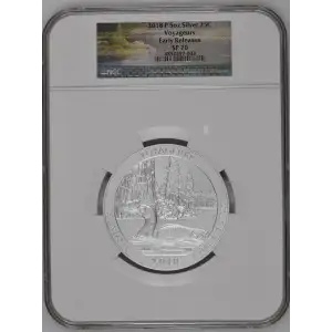 2018P - 5oz America the Beautiful Voyageurs Silver Quarter - NGC ER SP70 (D-14)