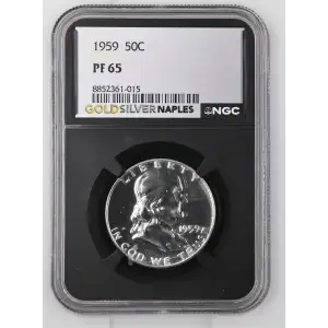 1959 - 0.3617oz Silver Franklin Half Dollar - NGC PF65 (S13B-B20)